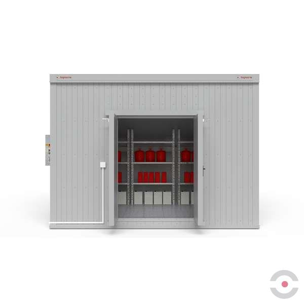 Magazyn ognioodporny Topserw, 4-CO, EI90, S*G*W 4000*2500*2840 mm, 1*1200 l, drzwi dwuskrzydłowe DF