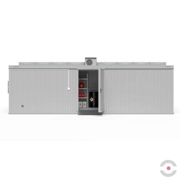 Magazyn ognioodporny Topserw, 8-SU, REI120, S*G*W 8000*2950*2840 mm, 2*1500 l, drzwi dwuskrzydłowe DF