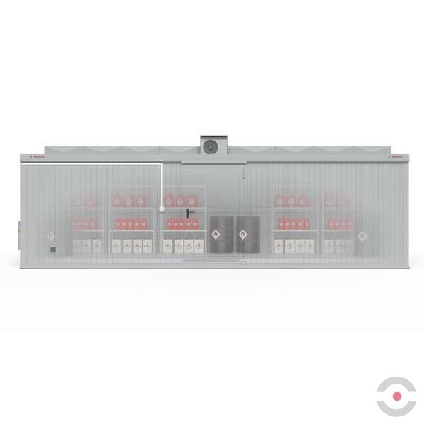 Magazyn ognioodporny Topserw, 8-SU, REI120, S*G*W 8000*2950*2840 mm, 2*1500 l, drzwi dwuskrzydłowe DF