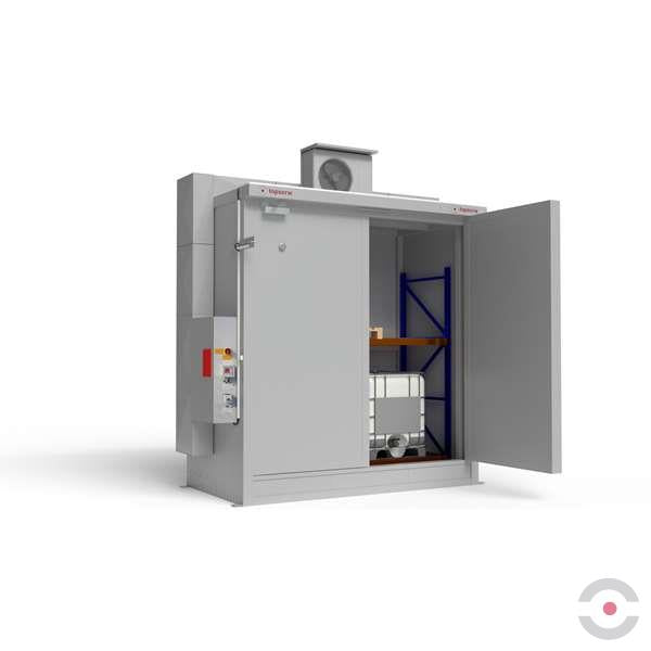 Magazyn ognioodporny Topserw, REI120, 2 poziomy/1 segment, 4*1000 l KTC/IBC, 1*1000 l, 1*drzwi dwuskrzydłowe