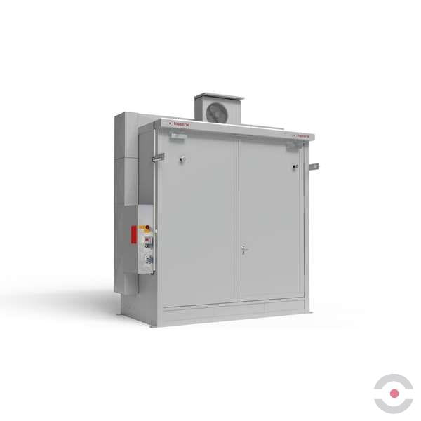 Magazyn ognioodporny Topserw, REI120, 2 poziomy/1 segment, 4*1000 l KTC/IBC, 1*1000 l, 1*drzwi dwuskrzydłowe