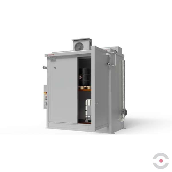 Magazyn ognioodporny Topserw, REI120, 2 poziomy/1 segment, 4*1000 l KTC/IBC, 1*1000 l, 1*drzwi dwuskrzydłowe