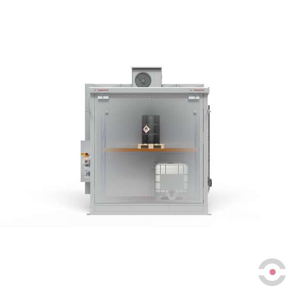 Magazyn ognioodporny Topserw, REI120, 2 poziomy/1 segment, 4*1000 l KTC/IBC, 1*1000 l, 1*drzwi dwuskrzydłowe