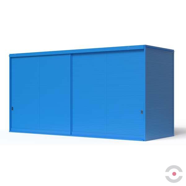 Magazyn substancji niebezpiecznych izolowany Topserw, WSC 2 poziomy/2 segmenty, 24*1000 l KTC/IBC, dwustronny, 2*drzwi przesuwne, dwumodułowy