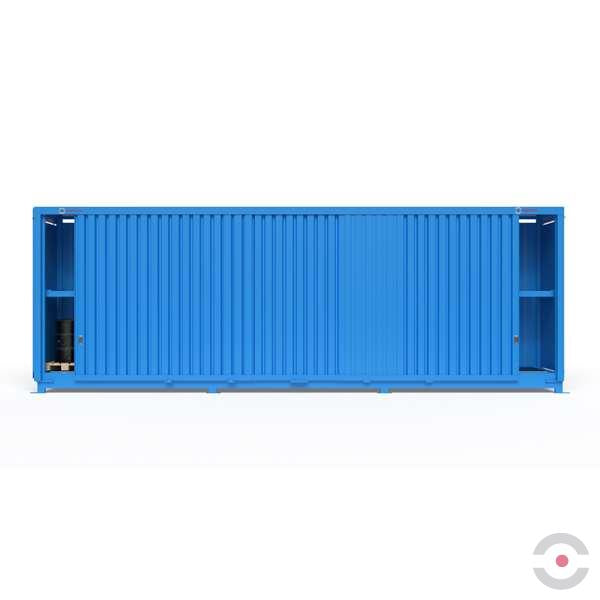 Magazyn substancji niebezpiecznych nieizolowany Topserw, WSC 2 poziomy/3 segmenty, 18*1000 l KTC/IBC, jednostronny, 1*drzwi przesuwne, dwumodułowy