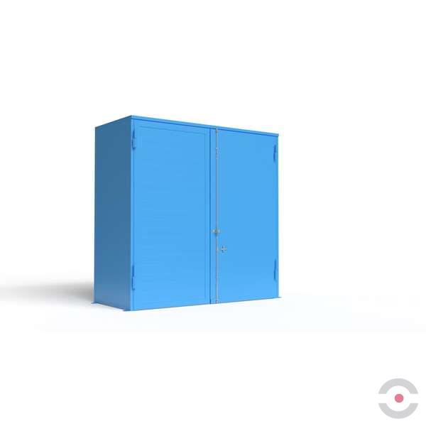 Magazyn substancji niebezpiecznych izolowany Topserw, WSC 2 poziomy, 24*200 l beczka/paleta, 1*drzwi dwuskrzydłowe, jednomodułowy