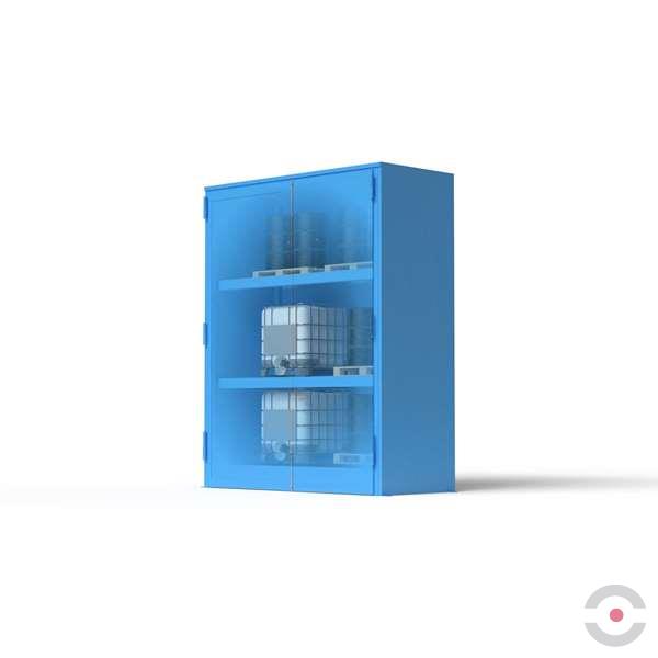 Magazyn substancji niebezpiecznych izolowany Topserw, WSC 3 poziomy, 36*200 l beczka/paleta, 1*drzwi dwuskrzydłowe, jednomodułowy