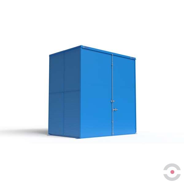 Magazyn substancji niebezpiecznych izolowany Topserw, WSC 3 poziomy, 72*200 l beczka/paleta, dwustronny, 2*drzwi dwuskrzydłowe, jednomodułowy