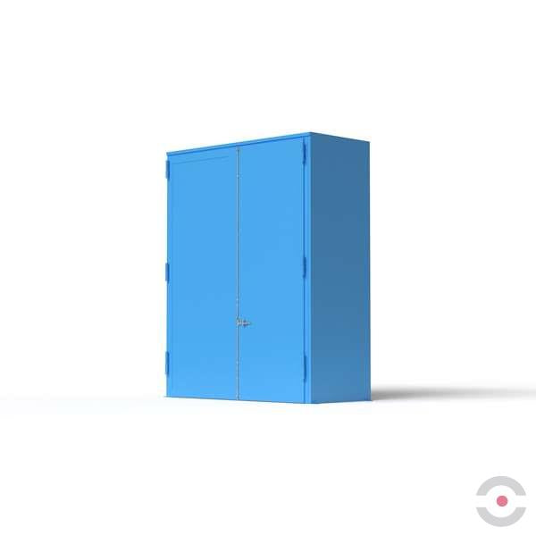 Magazyn substancji niebezpiecznych izolowany Topserw, WSC 3 poziomy, 36*200 l beczka/paleta, 1*drzwi dwuskrzydłowe, jednomodułowy