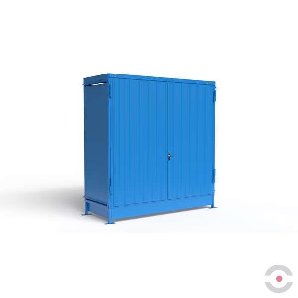 Magazyn substancji niebezpiecznych nieizolowany Topserw, WSC 2 poziomy, 6*1000 l KTC/IBC, jednostronny, 1*drzwi dwuskrzydłowe, jednomodułowy