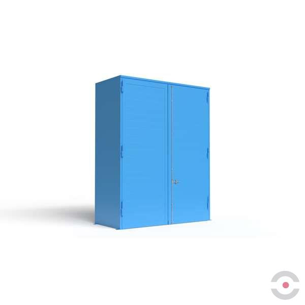 Magazyn substancji niebezpiecznych izolowany Topserw, WSC 3 poziomy, 36*200 l beczka/paleta, 1*drzwi dwuskrzydłowe, jednomodułowy