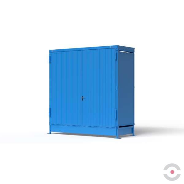 Magazyn substancji niebezpiecznych nieizolowany Topserw, WSC 2 poziomy, 6*1000 l KTC/IBC, jednostronny, 1*drzwi dwuskrzydłowe, jednomodułowy