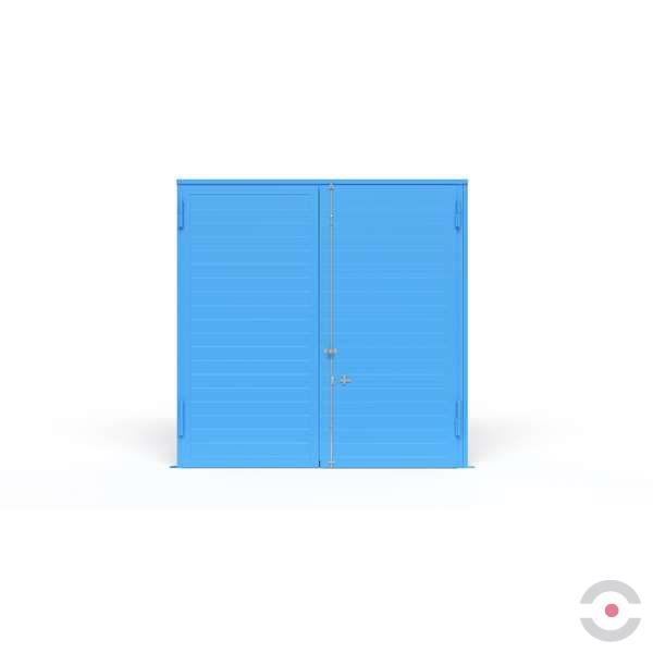 Magazyn substancji niebezpiecznych izolowany Topserw, WSC 2 poziomy, 6*1000 l KTC/IBC, 1* drzwi dwuskrzydłowe, jednomodułowy