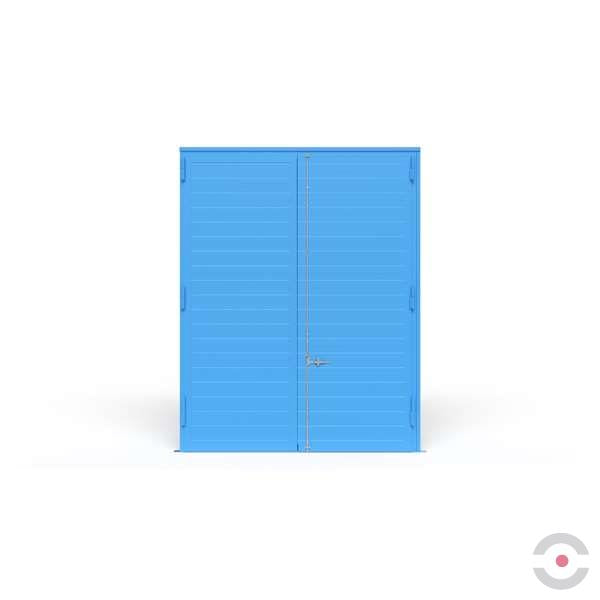 Magazyn substancji niebezpiecznych izolowany Topserw, WSC 3 poziomy, 36*200 l beczka/paleta, 1*drzwi dwuskrzydłowe, jednomodułowy