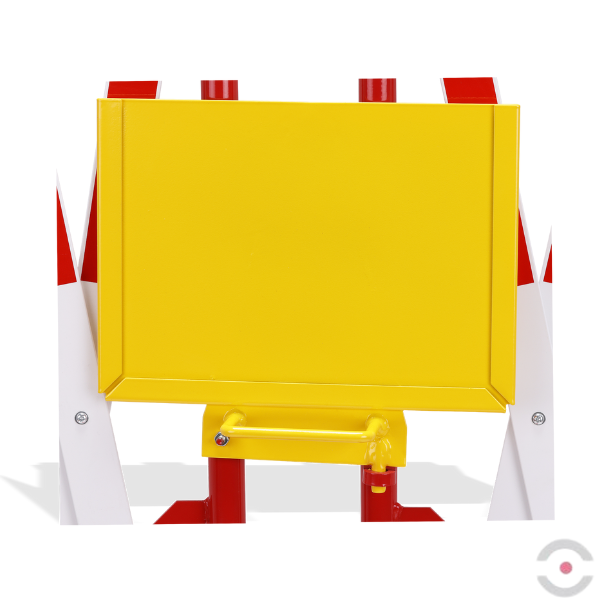 Zestaw 2 szt. Bariera nożycowa dł. 2*8000 mm, słupek, kółka, czerwony/biały