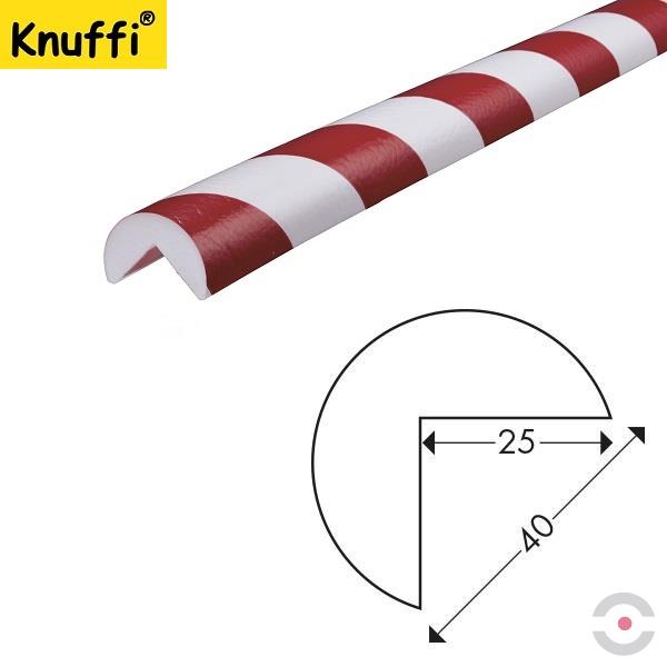 Elastyczny profil ostrzegawczo-ochronny Knuffi, typ A, biały/czerwony, 50 m