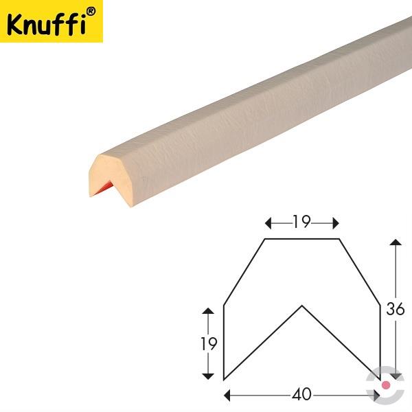 Elastyczny profil ostrzegawczo-ochronny Knuffi, typ AA, biały, 1000 mm