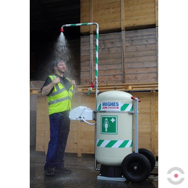 Natrysk awaryjny Hughes, mobilny, oczomyjka, zbiornik 114 l
