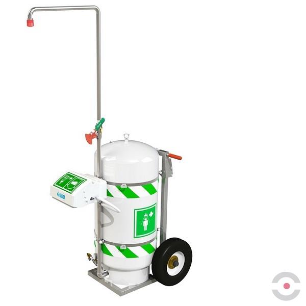 Natrysk awaryjny Hughes, mobilny, oczomyjka, zbiornik 114 l