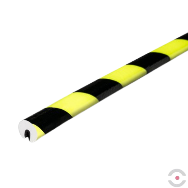 Elastyczny profil ostrzegawczo-ochronny Knuffi, typ O, neon/czarny, 1000 mm