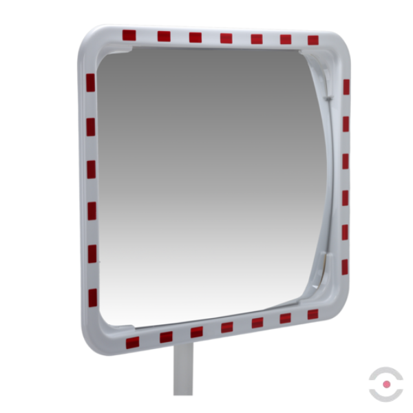 Lustro przemysłowe Dancop, Madrid, 80*100 cm, akryl, biało-czerwone