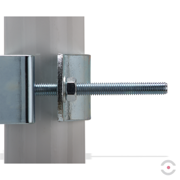 Lustro przemysłowe Dancop, Madrid, 60 cm, akryl, biało-czerwone