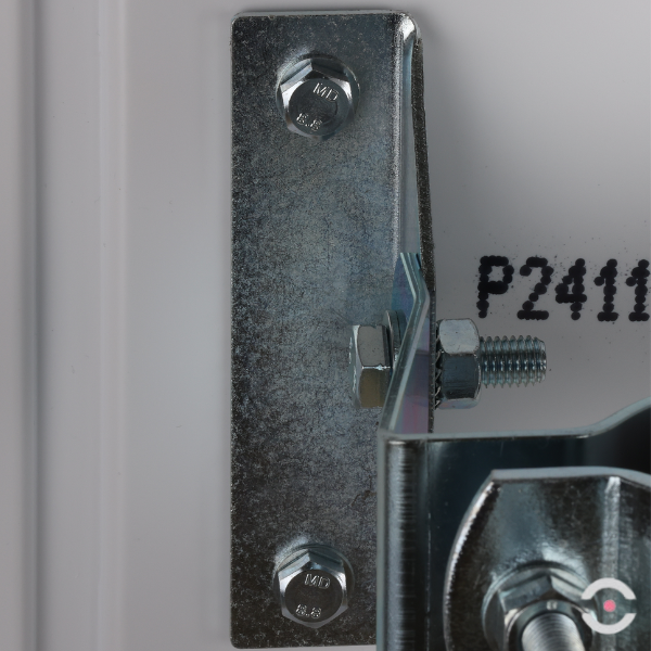 Lustro przemysłowe Dancop, Madrid, 60 cm, akryl, biało-czerwone