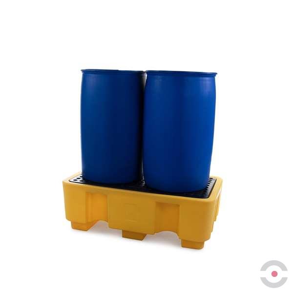 Wanna wychwytowa polietylenowa Topserw 250 l, beczka 2*200 l, kratownica, żółty, MEDIUM