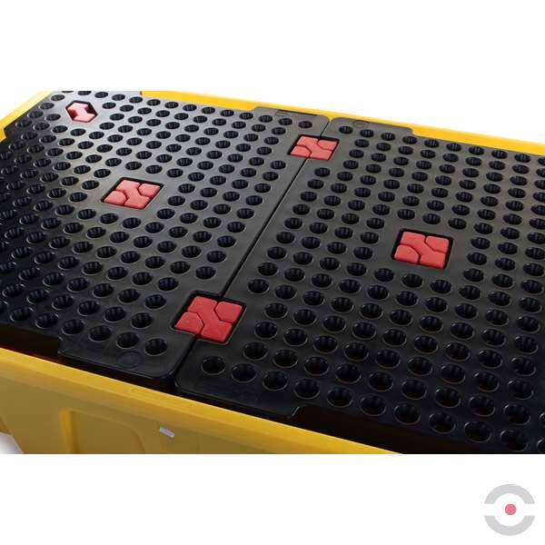 Wanna wychwytowa polietylenowa Topserw 1200 l, IBC 2*1000 l, stos, kratownica, żółty, MEGA