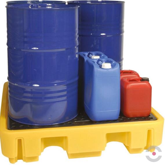 Wanna wychwytowa polietylenowa Topserw 250 l, beczka 4*200 l, kratownica, żółty, MEDIUM