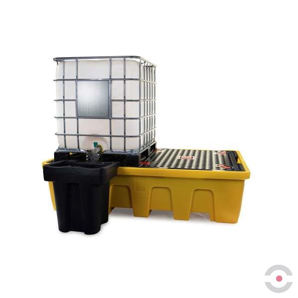 Wanna wychwytowa polietylenowa Topserw 1200 l, IBC 2*1000 l, stos, kratownica, żółty, MEGA