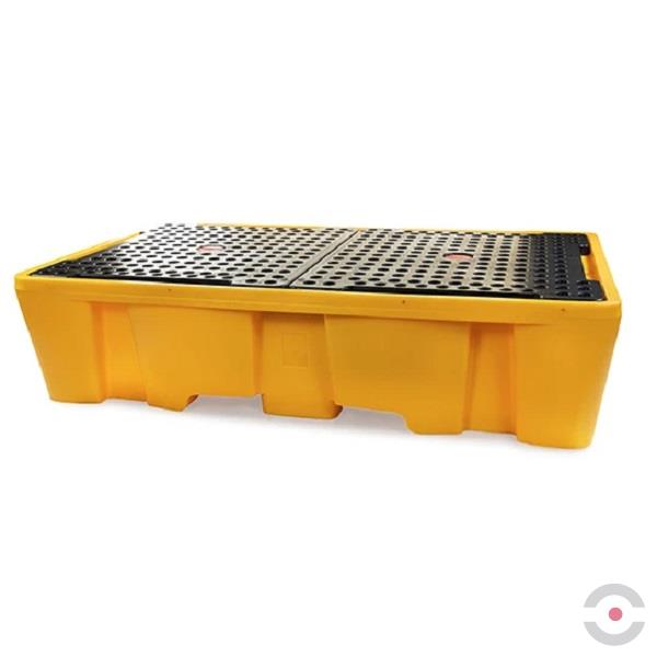 Wanna wychwytowa polietylenowa Topserw 1200 l, IBC 2*1000 l, stos, kratownica, żółty, MEGA