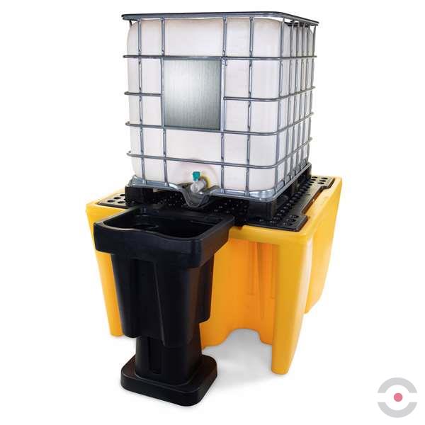 Wanna wychwytowa polietylenowa Topserw 1120 l, IBC 1*1000 l, kratownica, żółty, MEGA
