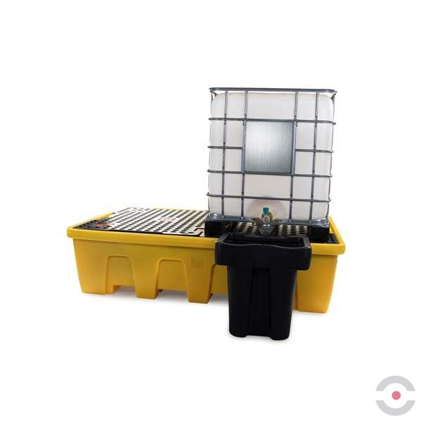 Wanna wychwytowa polietylenowa Topserw 1200 l, IBC 2*1000 l, stos, kratownica, żółty, MEGA