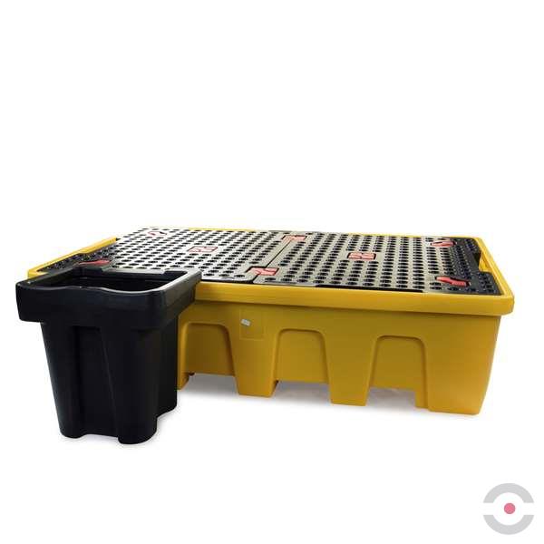 Wanna wychwytowa polietylenowa Topserw 1200 l, IBC 2*1000 l, stos, kratownica, żółty, MEGA