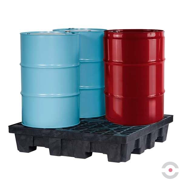 Wanna wychwytowa Justrite 276 l, beczka 4*200 l, kratownica, spust, czarny, MEDIUM