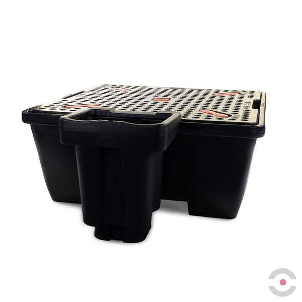 Wanna wychwytowa polietylenowa Topserw 1260 l, IBC 1*1000 l, stos, kratownica, czarny, MEGA