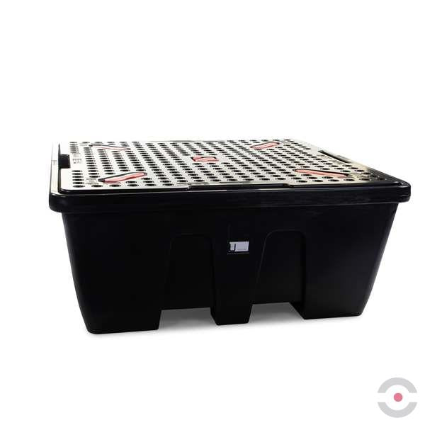 Wanna wychwytowa polietylenowa Topserw 1260 l, IBC 1*1000 l, stos, kratownica, czarny, MEGA