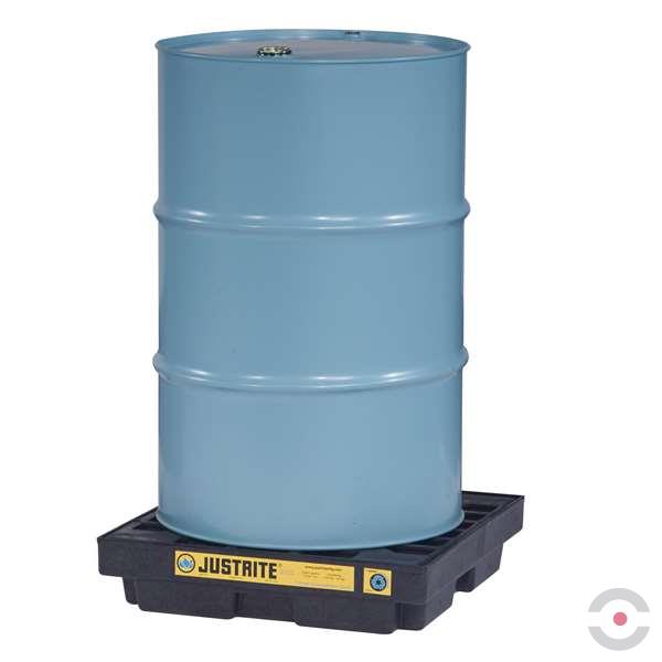 Platforma robocza Justrite 45 l, beczka 1*200 l, wanna wychwytowa, czarny, LOW