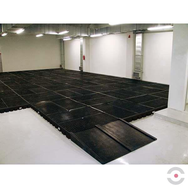 Platforma robocza polietylenowa Topserw 240 l, beczka 4*200 l, wanna wychwytowa, czarny, LOW