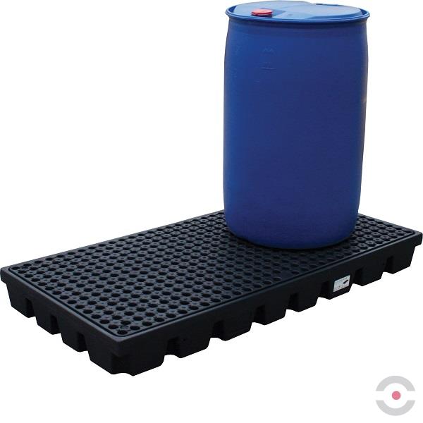 Platforma robocza polietylenowa Topserw 100 l, beczka 2*200 l, wanna wychwytowa, czarny, LOW