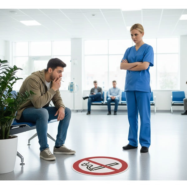 Znacznik podłogowy „Zakaz palenia”, koło, 400 mm