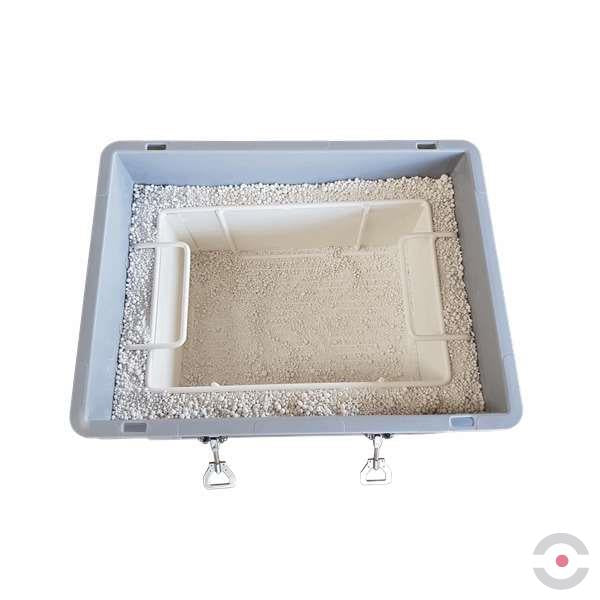 Plastikowy pojemnik transportowy Advanced S-BOX High, 47 l, wyjmowany kosz, 2*worek wypełniacza PyroBubbles