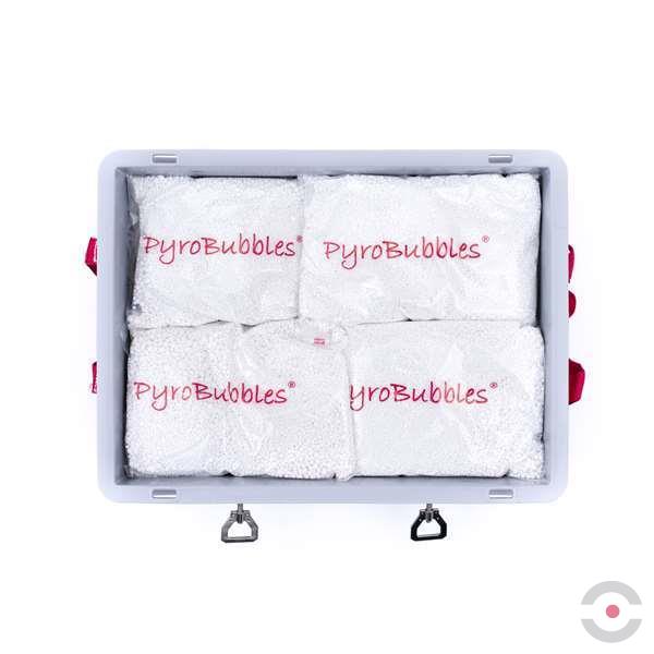 Plastikowy pojemnik transportowy Basic XS-BOX Low, 17 l, 18*wypełniacz PyroBubbles