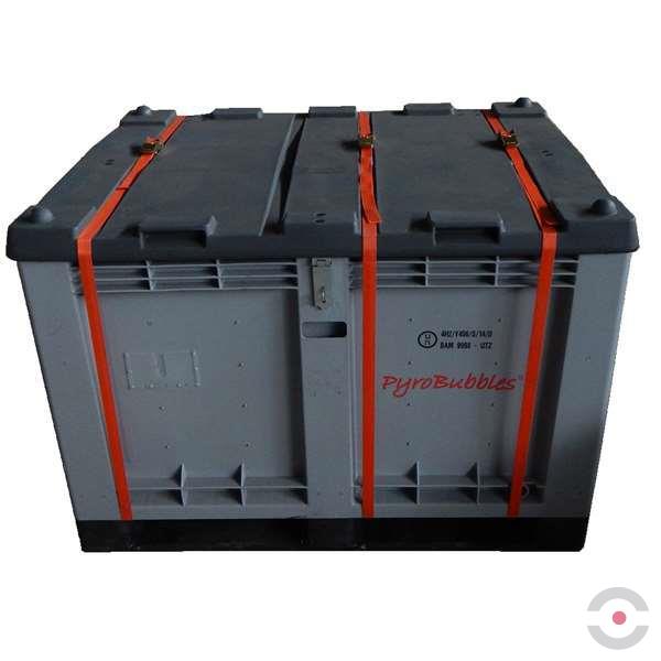 Pojemnik PG2 Premium, do transportu (ADR), składowania baterii Topserw, 302 l, polietylen, stały kosz, wypełniacz PyroBubbles