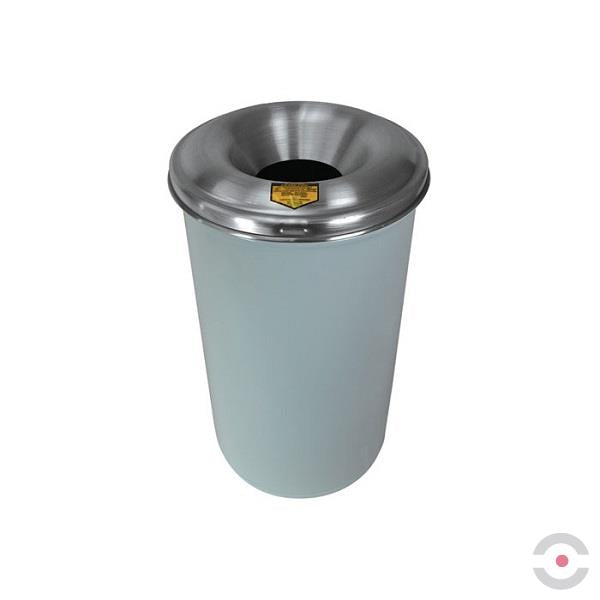Pojemnik zabezpieczający na odpady papierowe Justrite, pokrywa aluminiowa, 45 l, biały