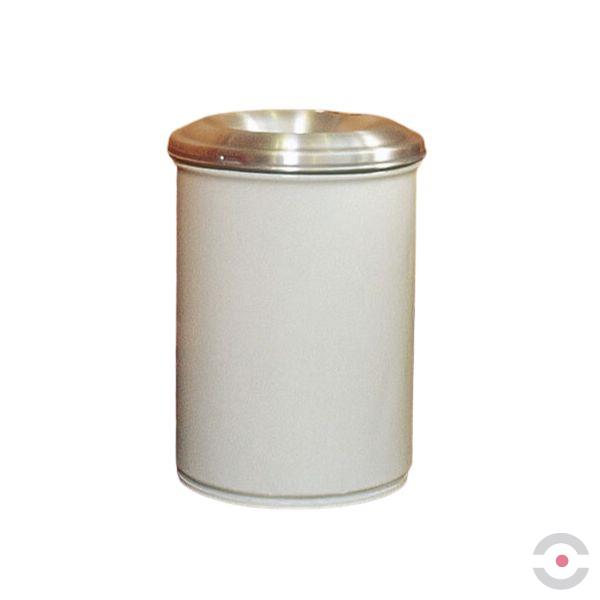 Pojemnik zabezpieczający na odpady papierowe Justrite, pokrywa aluminiowa, 23 l, biały