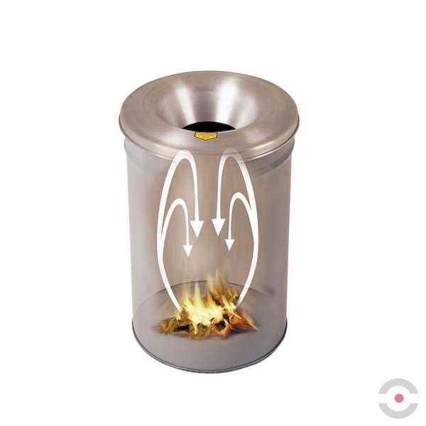 Pojemnik zabezpieczający na odpady papierowe Justrite, pokrywa aluminiowa, 17 l, biały