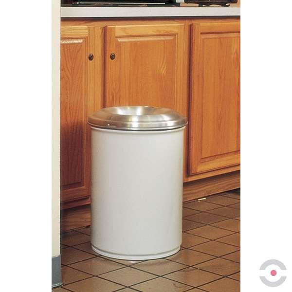 Pojemnik zabezpieczający na odpady papierowe Justrite, pokrywa aluminiowa, 45 l, biały