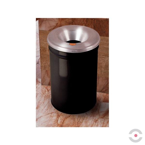 Pojemnik zabezpieczający na odpady papierowe Justrite, pokrywa aluminiowa, 23 l, czarny